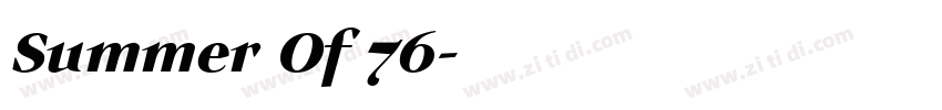 Summer Of 76字体转换